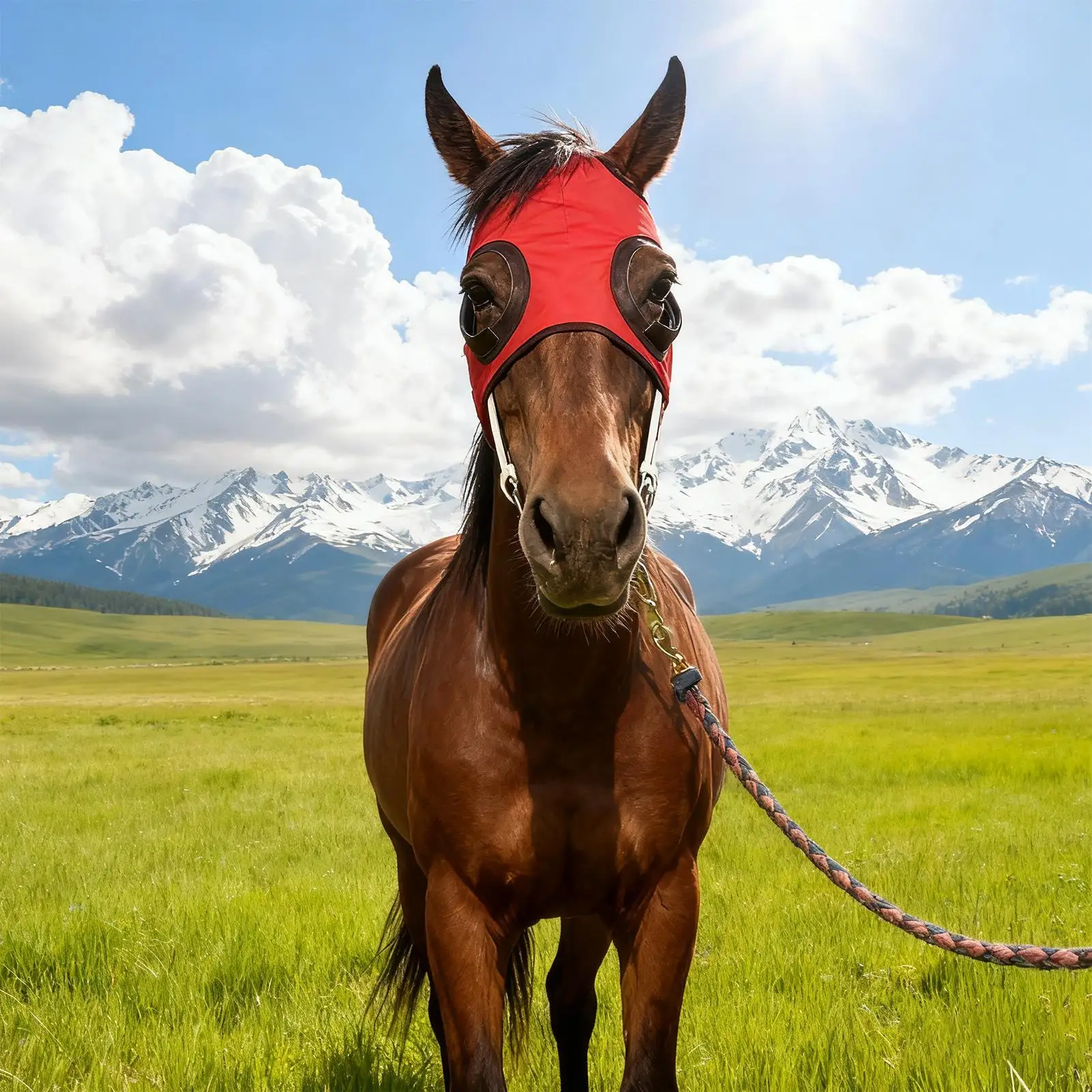 Horse Eye Protection Hood Sandproof Airflow Mesh Blinders Horse Blinkers For Eyes For Stable Equestrian Competition Training