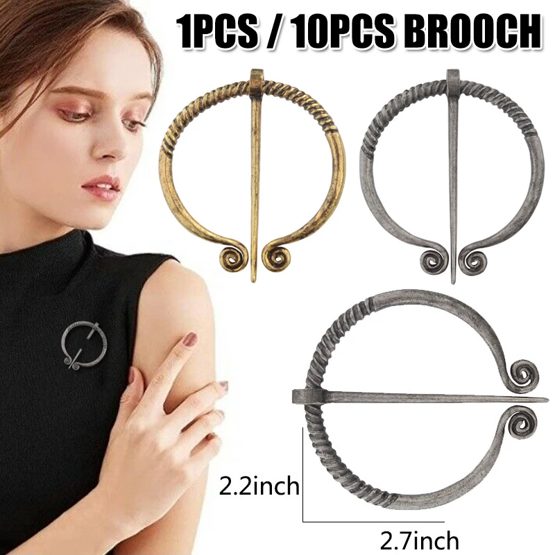 Brooch Gold-Toned Decorative Pin Clothing Collar Ornament for Cosplay Costume Party Retro Nordic Jewelry Accessories