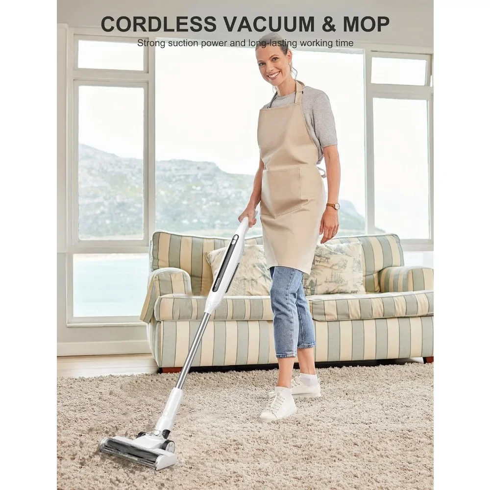 Cordless Vacuum Cleaner,Stick & Handheld Vacuum,Lightweight,LED Display,Handheld Vac for Hardwood Floor Carpet Pet Hair Vacuum