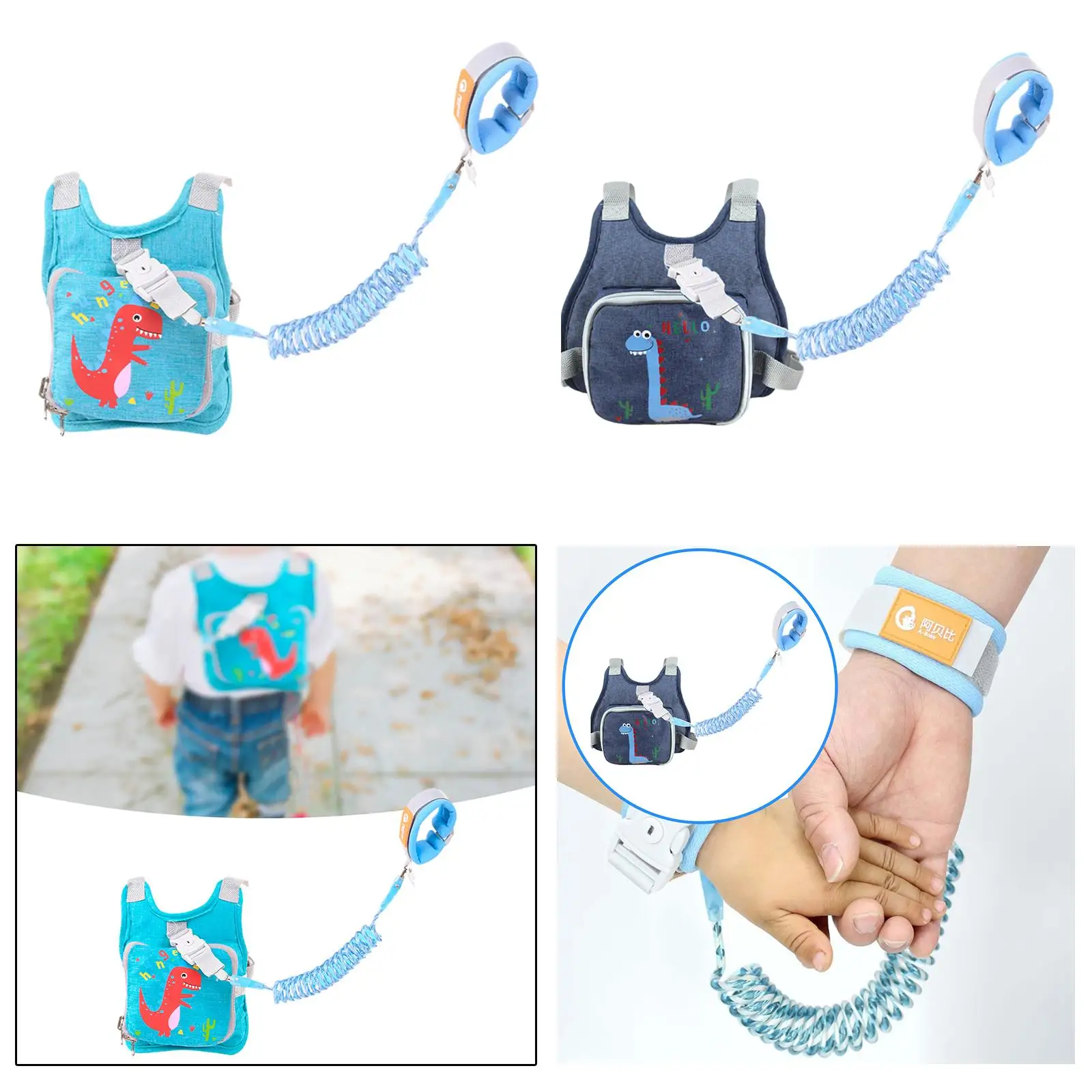 Anti Lost Wrist Link Soft Toddlers Harness Leash for Outdoor Walking Babies