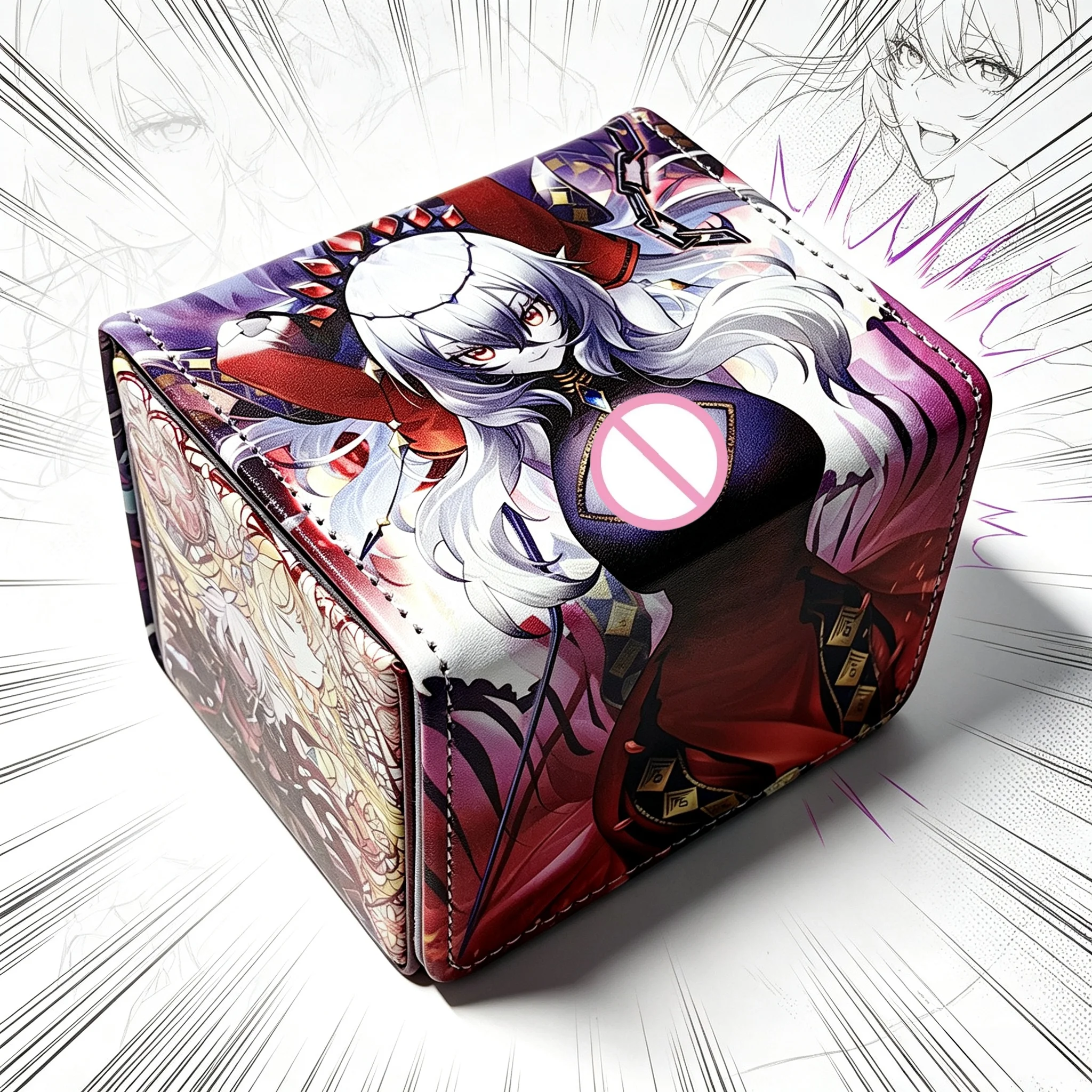 Yu-Gi-Oh！Blazing Cartesia, The Virtuous PU Magnetic Flip Card Box Incredible Ecclesia, The Virtuous Game Card Storage Box Gifts