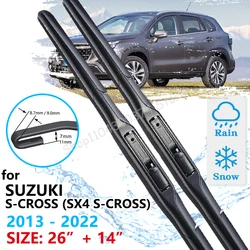 Car Front Wiper Blade For Suzuki S-Cross SX4 JY 2013~2022 Windscreen Windshield Wipers Accessories 2021 2020 2019 2018 2017 2016