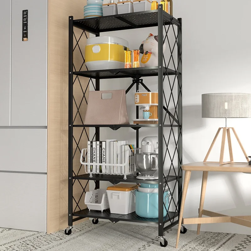 High Capacity Metal Wheeled Storage Rack Multi-Layer Foldable From Factory Source