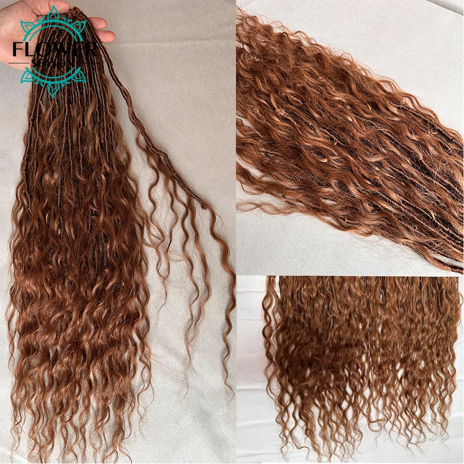 Color 30 Crochet Boho Locs With Human Hair Curls Pre Looped Crochet Locs Hair with Human Hair Ends For Women Synthetic Locs Hair