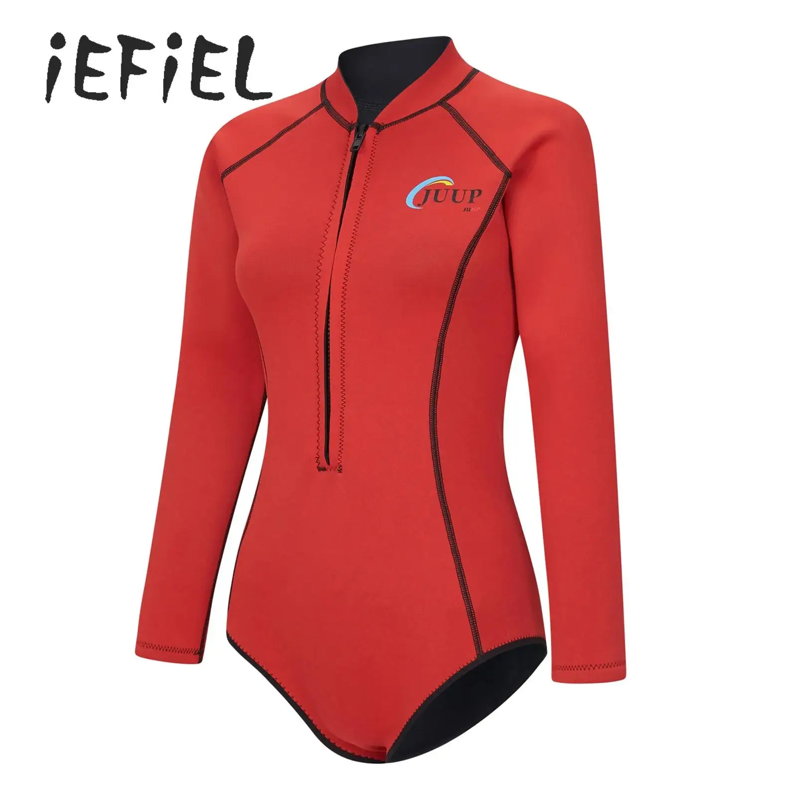

Women Wetsuit 2.5mm Neoprene One-Piece Swimsuit Bathing Suit Long Sleeve Zipper Jumpsuit for Outdoor Swimming Surfing Snorkeling