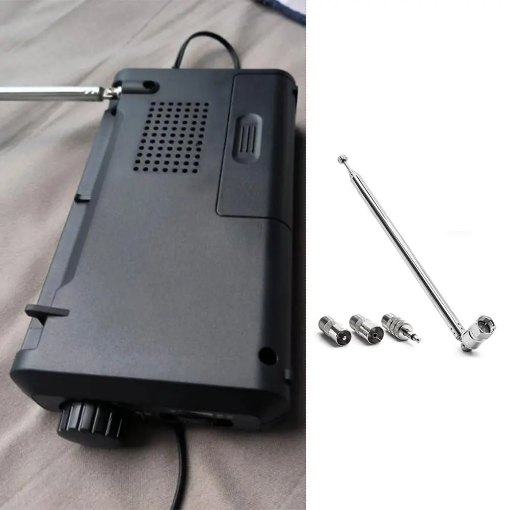 FM Telescopic Antenna Kit with Stainless Steel Construction and F Type Male Connector for AV Stereo Applications