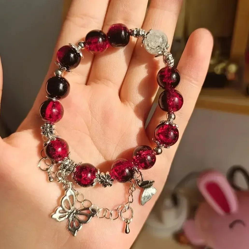 Anime Tian Guan Ci Fu Bracelet Cosplay Hua Cheng Xie Lian Couple Heaven Official's Blessing Butterfly Pendant Beaded Jewelry