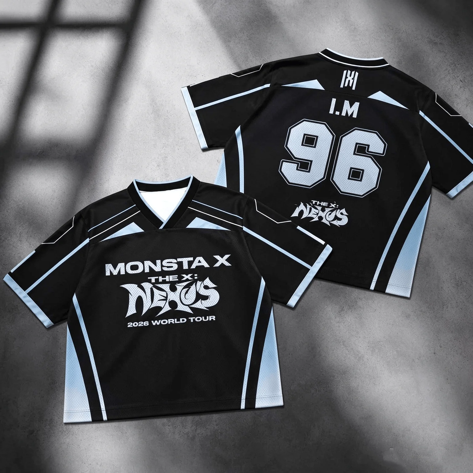 26 Sommer, Damen, Galactic Monsta X World Tour, The X Nexus, gemischtes Mesh-Trikot, Hyungwon-Fans-T-Shirt, Damen- und Herren-Strand-T-Shirt. – Detail 11