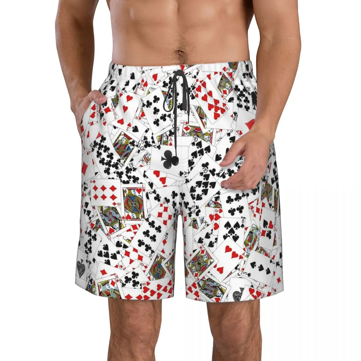 Mens Swimming Shorts Swimwear Poker Cards Men Trunks Swimsuit Beach Wear Boardshorts