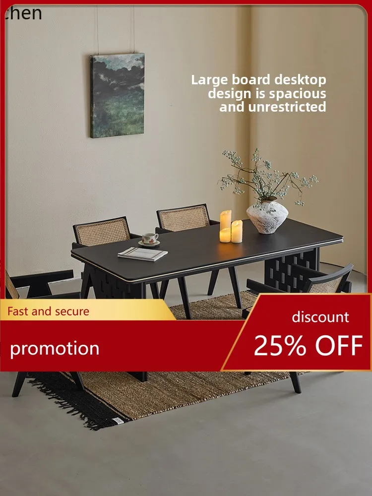 

ZML Solid Wood Rectangular Dining Table Living Room Large Board Table Home Desk