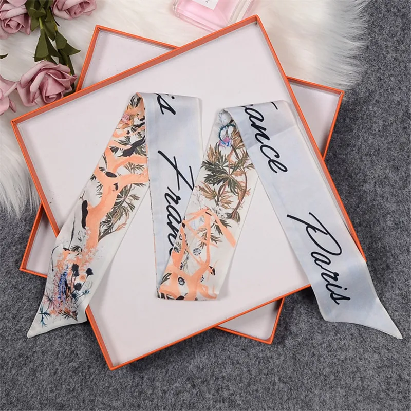 Life Tree Brand Silk Scarf Women Scarf Bag Skinny Scarves New Design Wrist Towel Foulard Neckerchief Headband For Ladies
