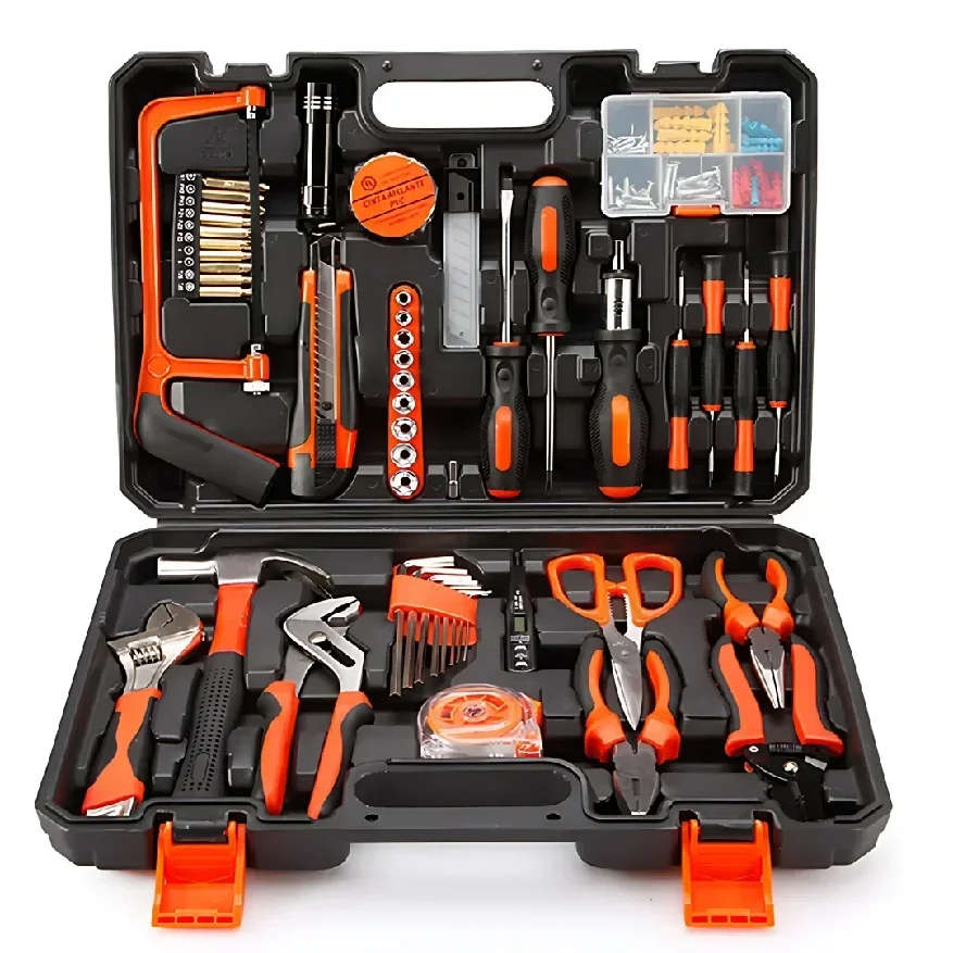 

102PCS Household Tool Set Hardware Tool Box Electrician's Hardware Set Car Repairing Tools Woodworking Tools Combination Set