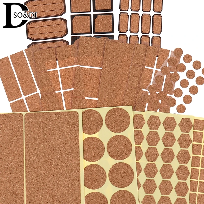 3-96Pcs Oak Wooden Labels Stickers Craft Essential Bottle Self-adhesive Stickers Cute Paper