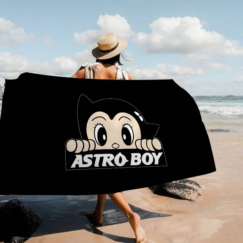 Cartoon A-Astro Boy Bath Towel Microfiber Soft Water Absorbing Breathable For Girl Kids Decorative Cartoon Beach Towel