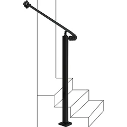 US Zwinz-Pasamanos ajustable de hierro forjado para escalones al aire libre, escalera, montado en la pared y el suelo, 1-2 escalones