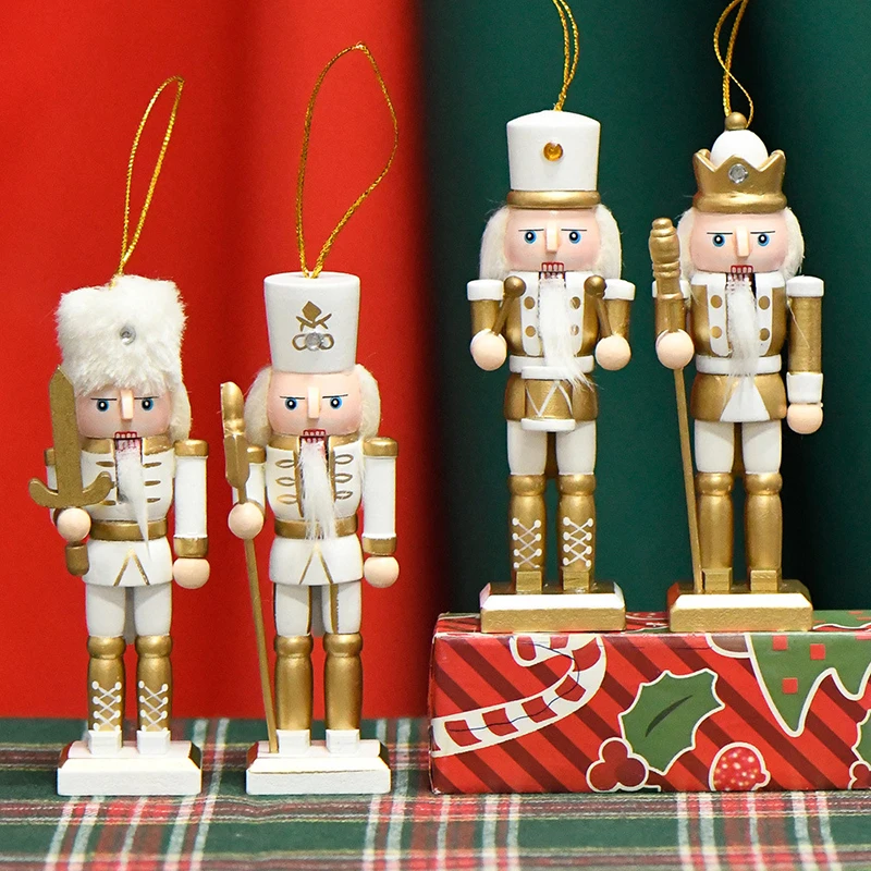 1Pcs 13cm Nutcracker Miniatures Nutcracker Puppet Ornaments Creative Desktop Decoration Cartoons Walnuts Soldiers Band Dolls