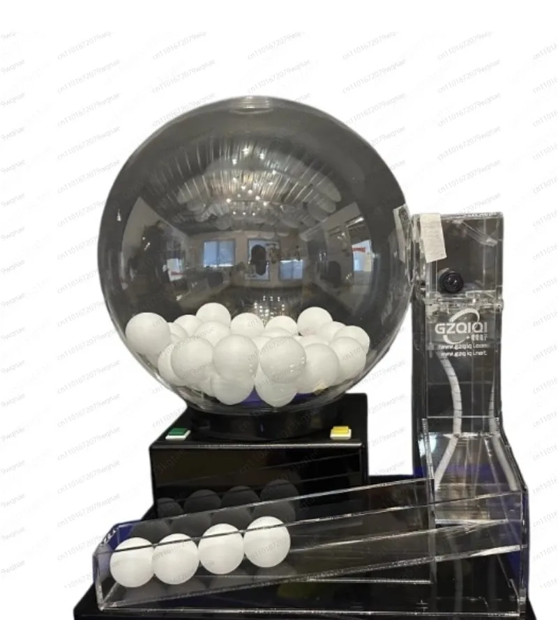 Lottery Drawing Machine with 60 Balls, Rotary Drum Lotto Cage for Prize Giveaway and Raffle, Lucky Draw Equipment