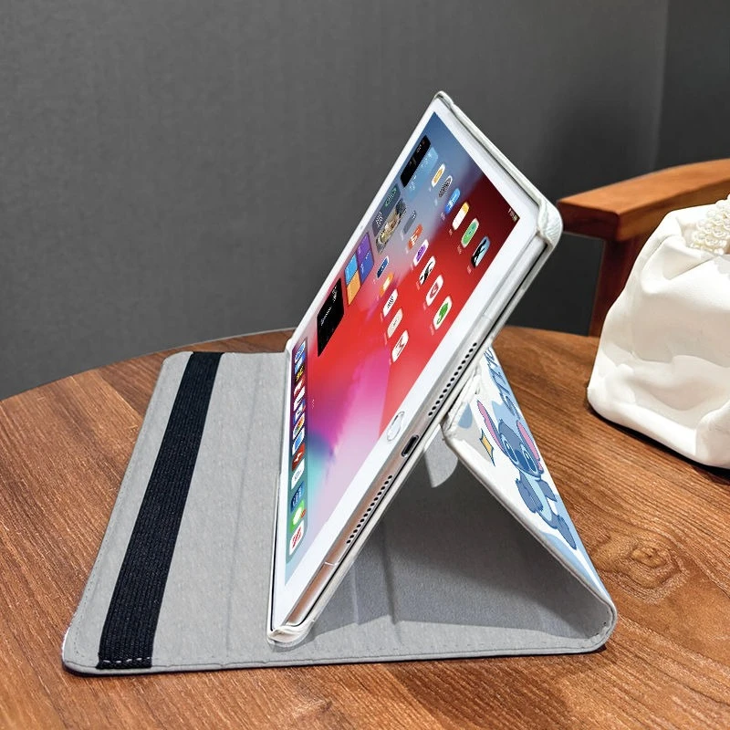 حافظة حماية لجهاز ipad11 بنمط الرسوم المتحركة Lilo & Stitch حافظة جلدية دوارة جديدة Stilt air765 pro 11 بوصة قابلة للطي من الجيل 9/10
