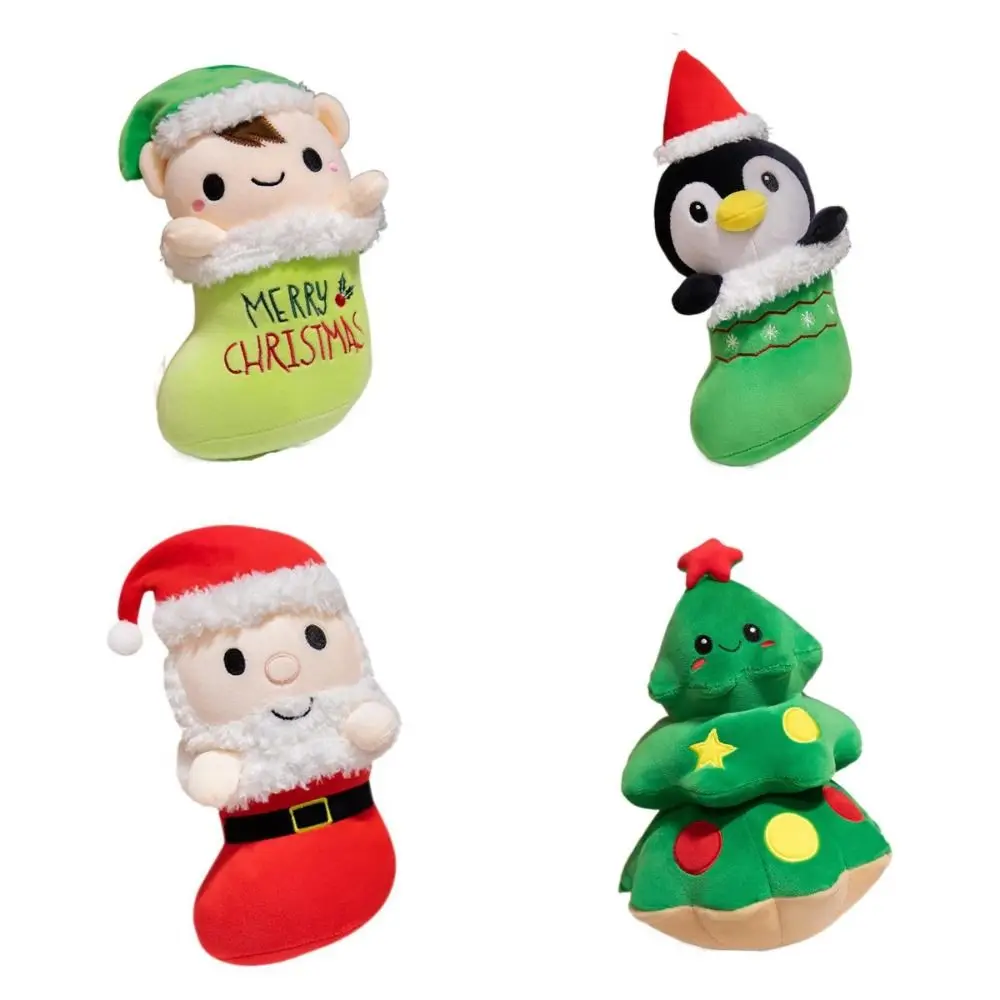 Stuffed Appease Doll Christmas Series Plush Toy Christmas Tree Soft Santa Claus Plush Doll Penguin Lovely Christmas Tree Pillow