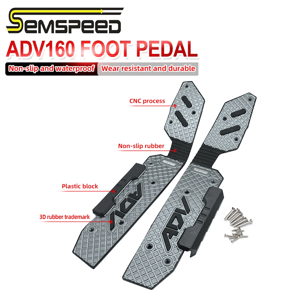 

SEMSPEED For Honda ADV 160 2021 2022 2023 ADV160 CNC Mattings Motorcycle Footrest Footboard Step Floorboards Pegs Plate Holder