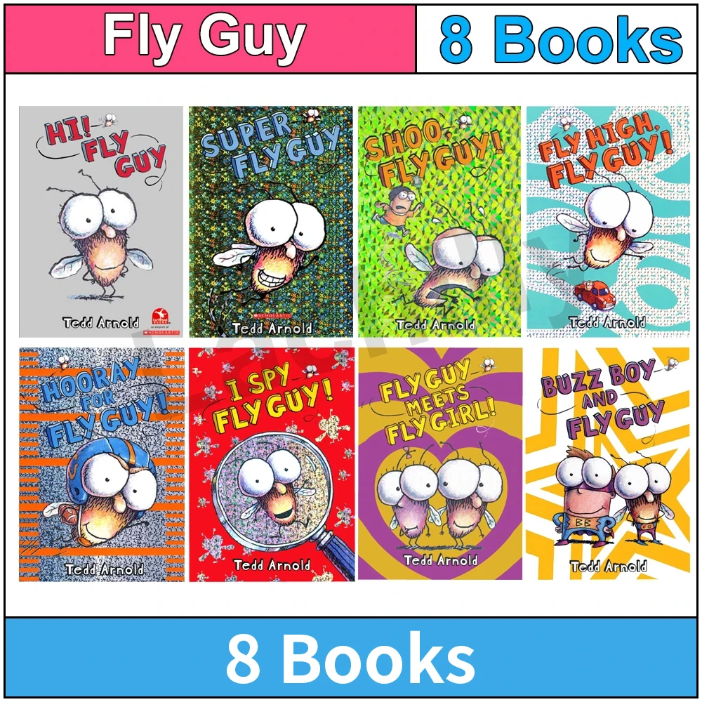 8books/set Fly Guy English Reading Book Children Kids English Picture Book Bedtime Storybook Learning Education Toys