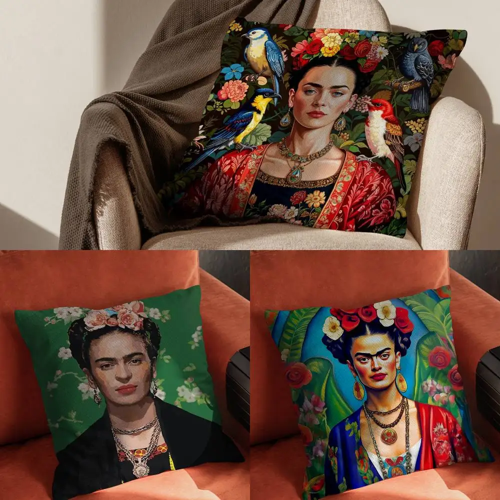 

F-FridaS-S K-Kahlo-g S Pillow Case Pillowcase For Car Pillows 60x60 Cushions Luxury Double Sided Cover Home And Decoration Sofa