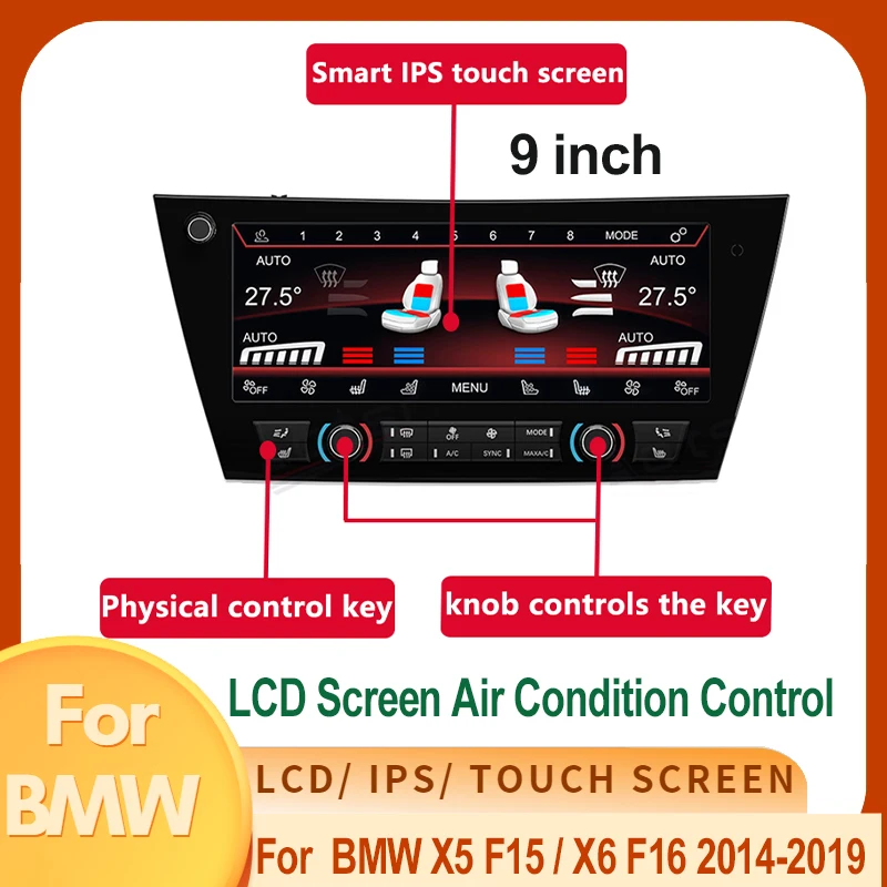 

AC Panel Display Screen LCD Digital Touch Air Conditioning Control For BMW X5 F15 2014-2019