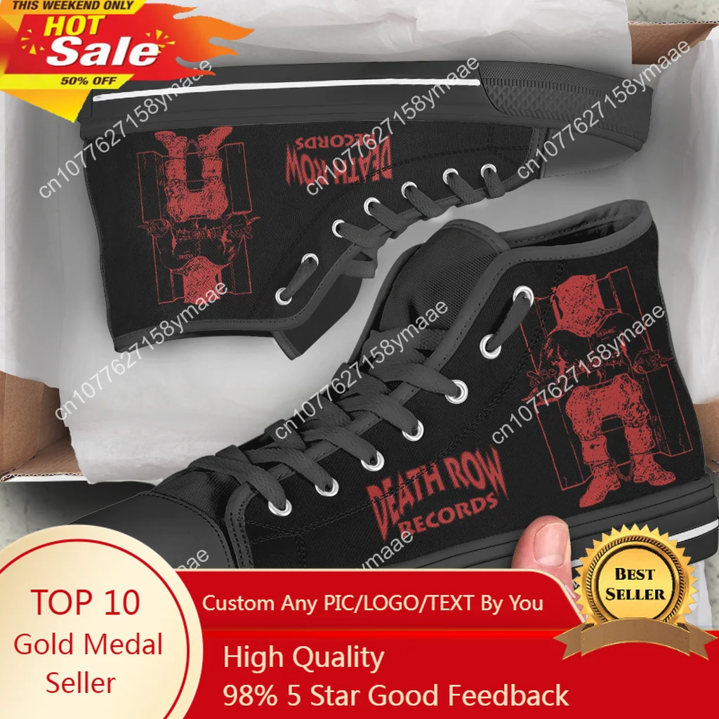 

Death Row Records Man Woman High Quality High Help Canvas Shoes Lightweight Casual Board Shoes Hot Fashion Sneakers Canvas Shoes