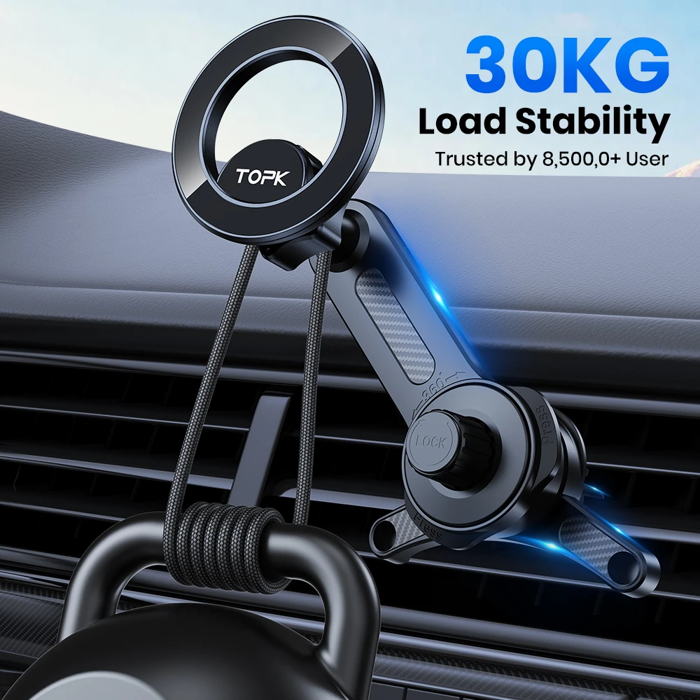 TOPK Stärkster Magnet-Autohalter für Handys, Lüftungsschlitz-Halterung, Universell Mag-Safe für Alle iPhone-Handys – Detail 6