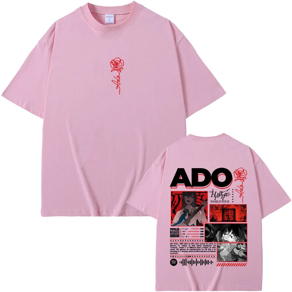 Singer Ado Hibana World Tour 2025 T Shirts Men Women Clothing Fashion Japanese Style T-shirt Unisex Kawaii Cute Cartoon T-shirts