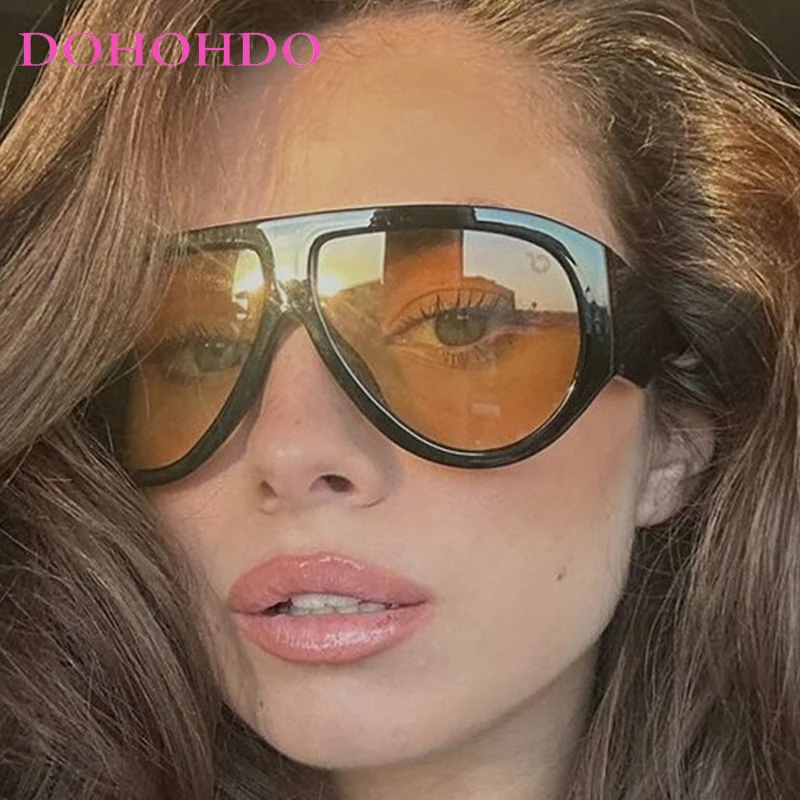 

Punk Retro Pilot Oversized Frame Women's Sunglasses Luxury Design Trendy Men Sunglass Outdoor Driving Cool Goggles UV400 Lentes
