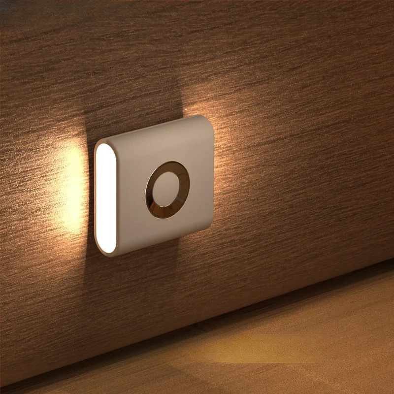 Motion Sensor Light LED EU/US Plug Type C Rechargeable Wireless Night Light For Bedroom Staircase Hallway Indoor Lighting Closet