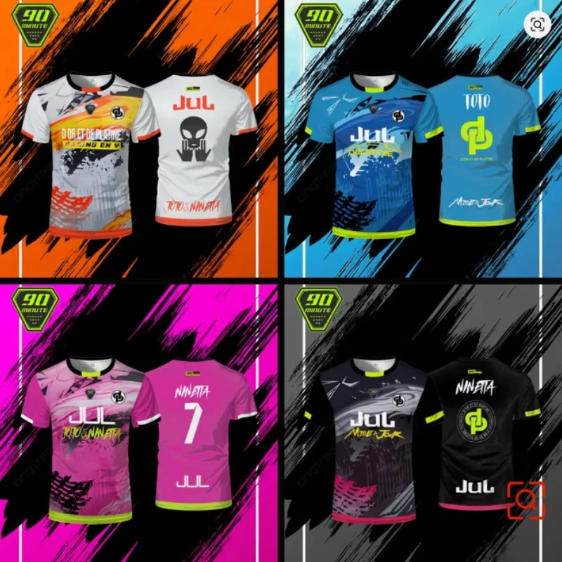 2025 Neues Sommer-Herren-T-Shirt Maillot 90 Minute Toto & Ninetta Beidseitiger Druck Kurzarm Übergroß Atmungsaktiv Schnelltrocknend Oberteil