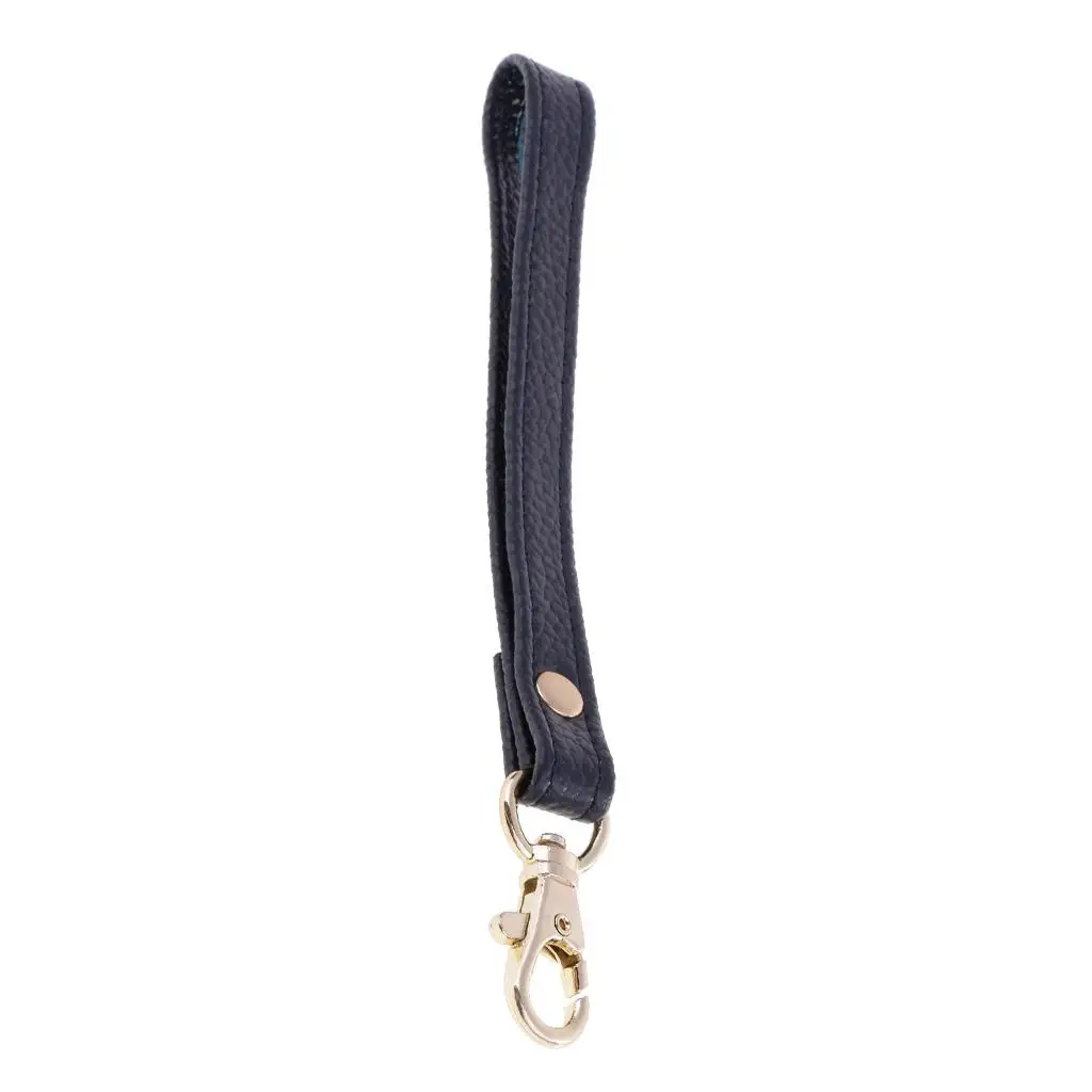 Cowhide Leather Wristlet Strap Replacement Keychain Clasp for Clutch Purse Handbag Dark Blue New Handbags