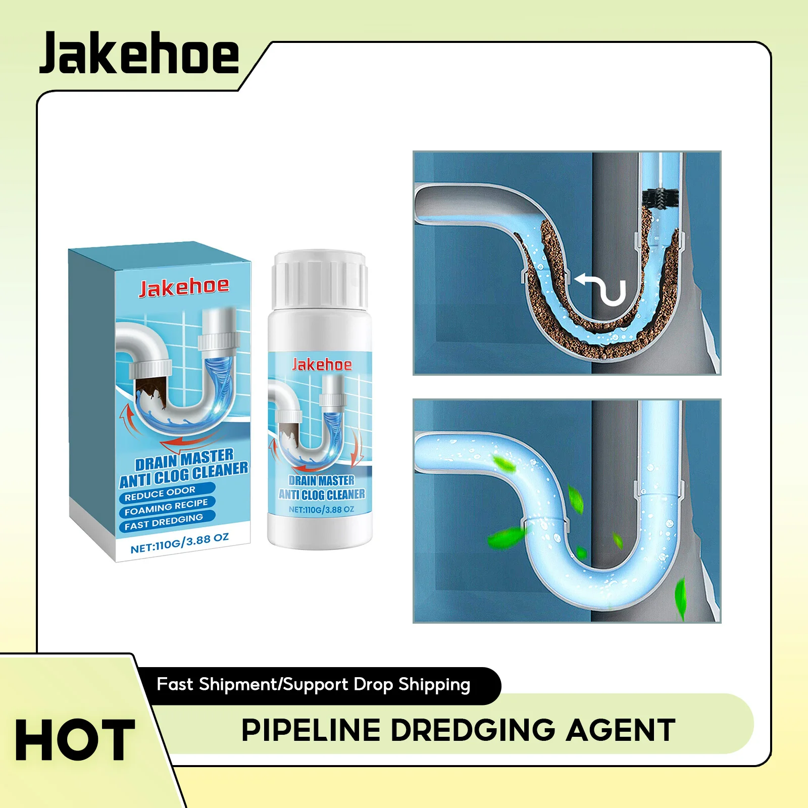 

Pipeline Dredging Agent Toilet Kitchen Cleaning Toilet Tools Brush Clogging Drain Dredge Deodorant Powerful Sink Sewer Cleaner