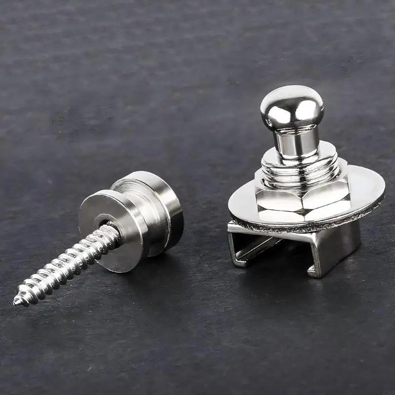 

Pack of 2 Guitar Strap Locks Antislip Guitar Pins Electric Guitar Part Guitar Accessory Set Metal Strap Locks for Guitar