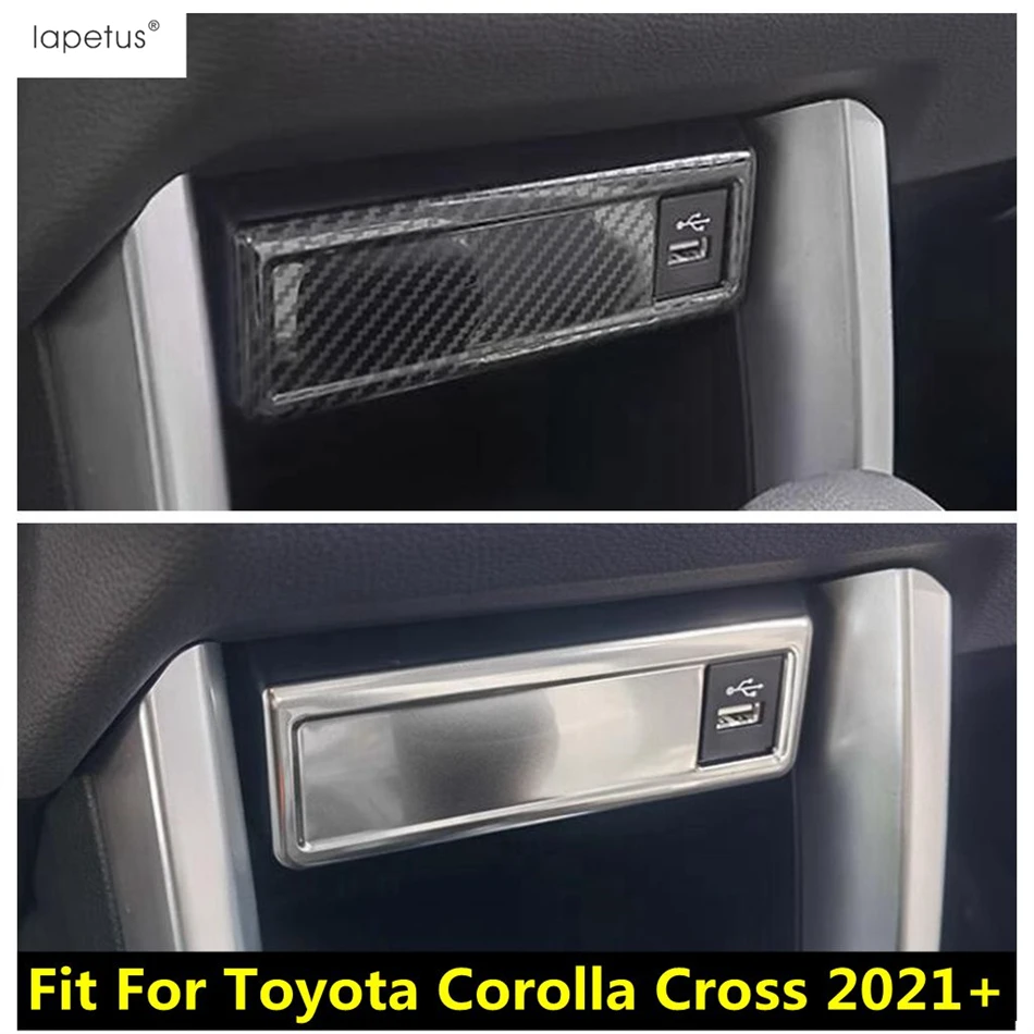 

Car Central Control USB Frame Decoration Cover Trim For Toyota Corolla Cross 2021 - 2025 Stainless Steel Accessories Interior
