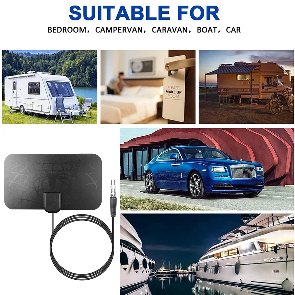 TV antenna signal amplifier 25db adjustable digital tv dtv digital box 3000 miles active booster indoor car boat camper