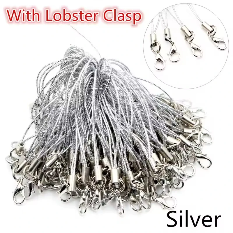 20/50/100 Stuks Lanyard Lariat Strap Cords Karabijnhaak Touw Sleutelhanger Haken Mobiele Set Charms Sleutelhanger Hanger Sleutelhanger accessoires