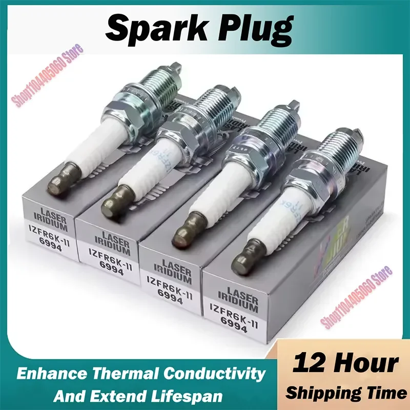 

1/4PCS 6994 IZFR6K11 Iridium Spark Plug for Honda Accord CR-V Legend Acura MDX RL TL 2.4L 3.5L 3.7L K24A K24A3 J35A8 J37A1 J32A5