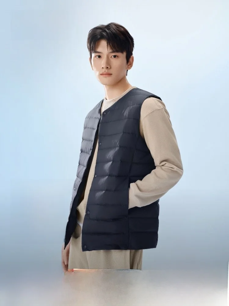 

Мужской легкий теплый пуховый жилет Bosideng 2025 (весна), повседневный, из полиэфирного волокна, для ежедневной носки