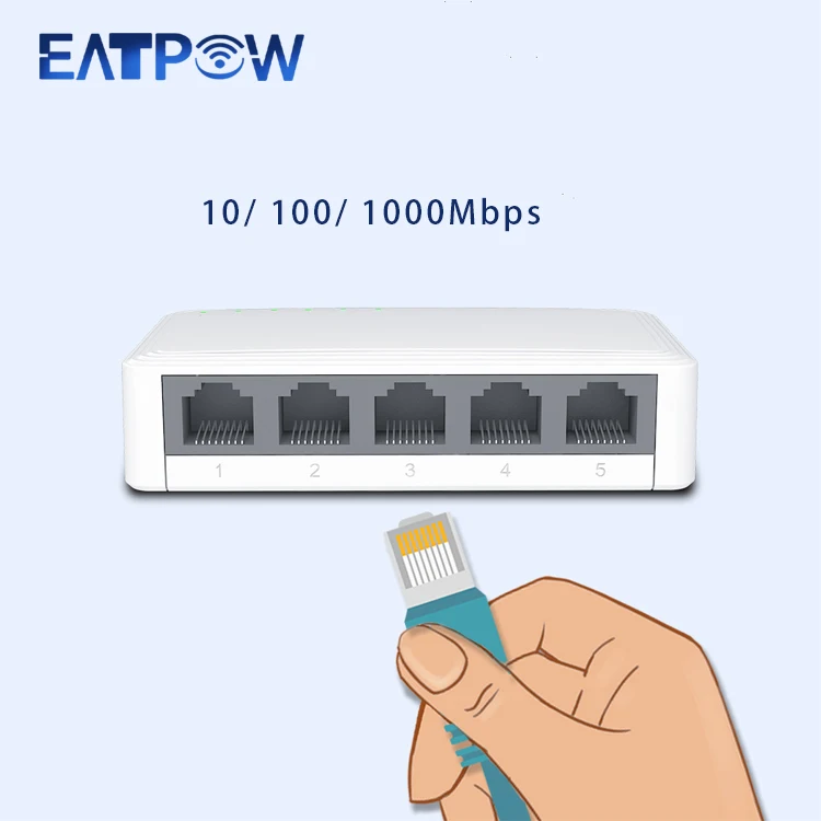 Eatpow 5/8 Port Desktop Netwerk Switch 4G Draadloze Router Switch Adapter 12V Hoge Snelheid Lan Switching Hub Met sim Card Slot