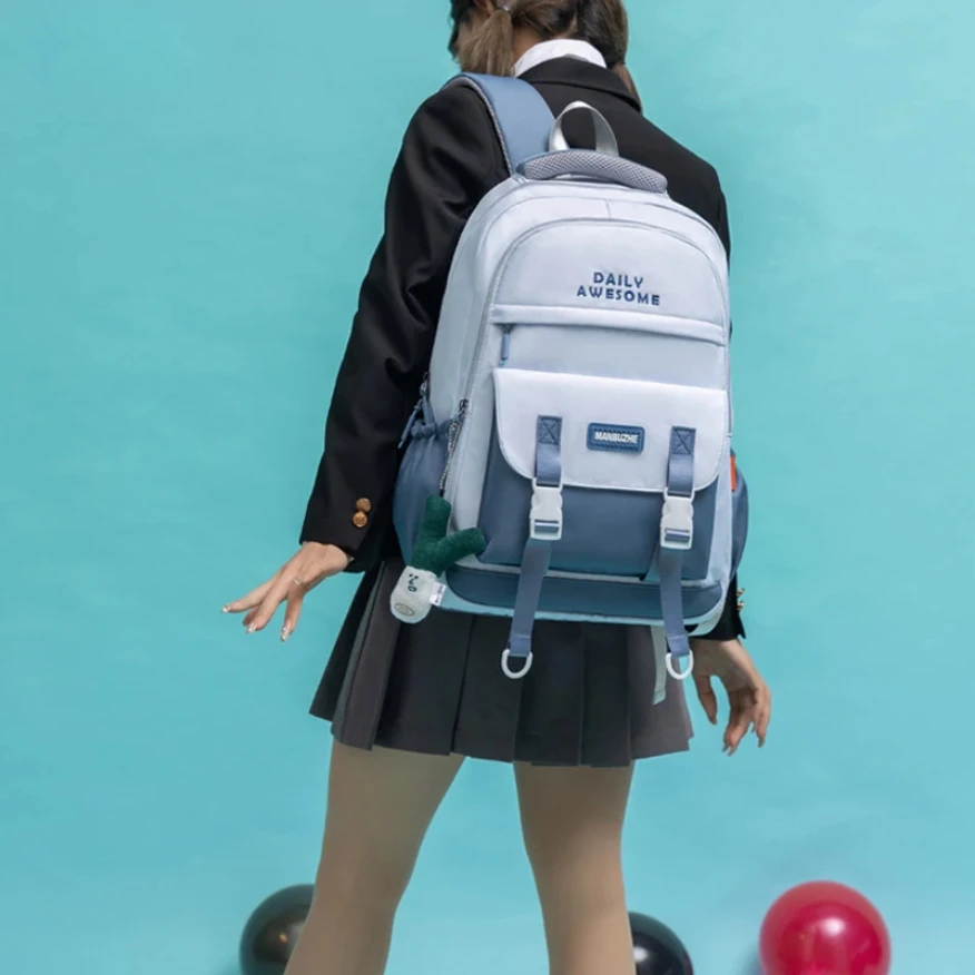 

2024 new Korean Fashion College Style Schoolbag Travel Backpack Junior High School Student Teenage Girls Large Capacity Laptop