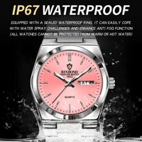 BINBOND Quartz Watches For Women Luxury Luminous Waterproof Auto Date Week Display Women's Watch Reloj Ladies Timepiece 5
