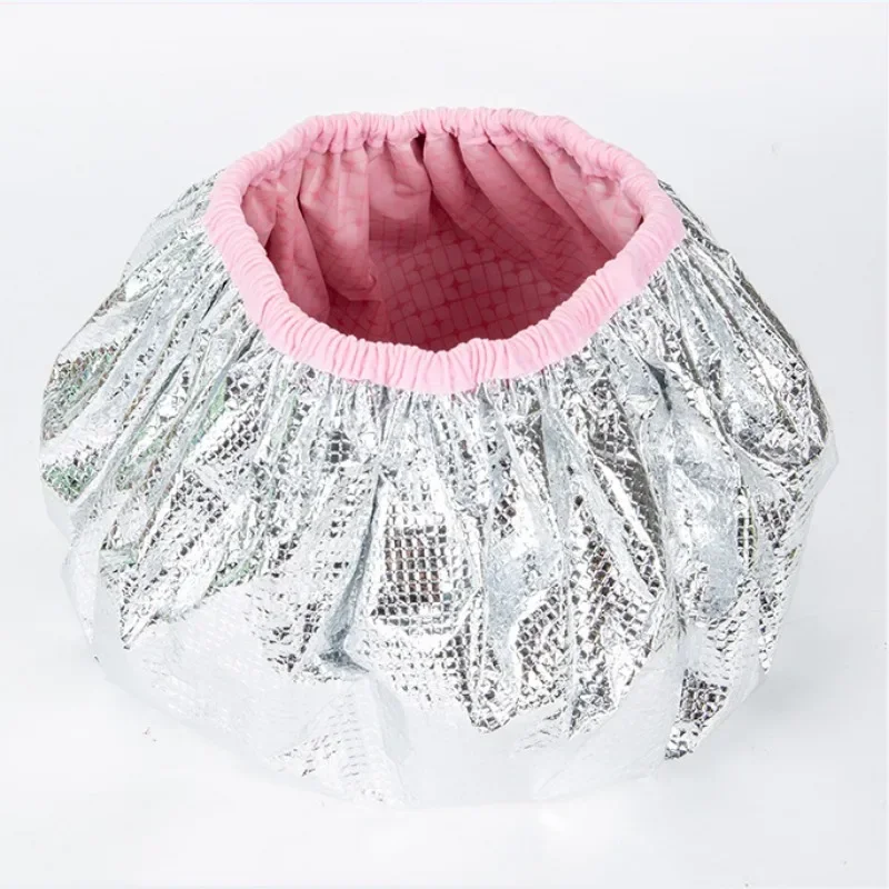 1PC Self-heating Tin Foil Hat Thickened Heating Steam Hair Mask Cap Portable Hair Salon Smooth Hair Oil Baking Cap