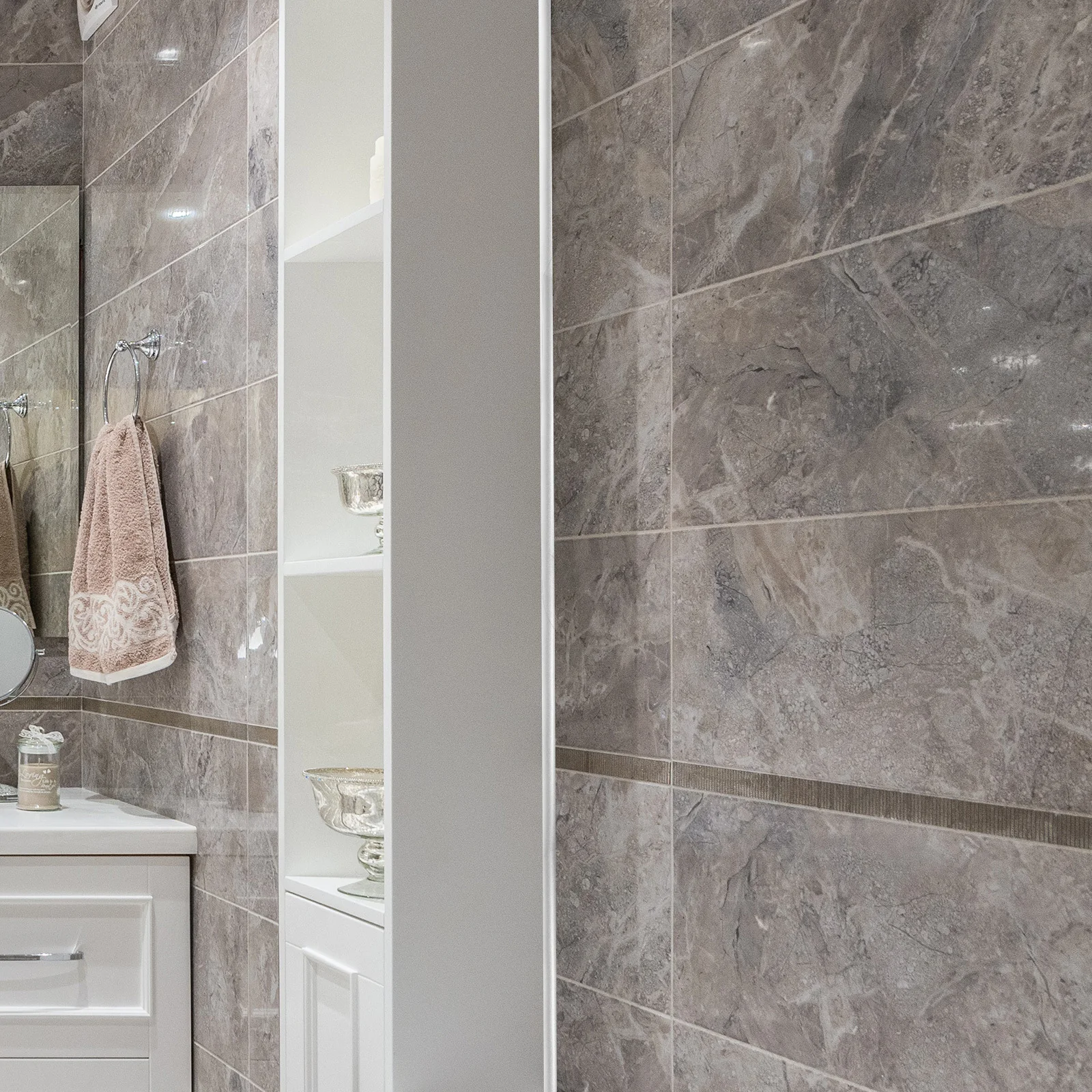 Pita Perekat Trim Caulk Fleksibel untuk Sudut Dinding, Desain Perekat Mandiri, Mudah Dipotong, Penggunaan Serbaguna