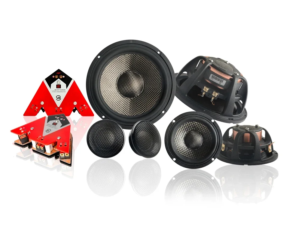 3-way High Power Car Speaker Set 6.5 Inch System,car Sound System Audio Speaker 12V Universal 3way Car Component Speaker Veaudio