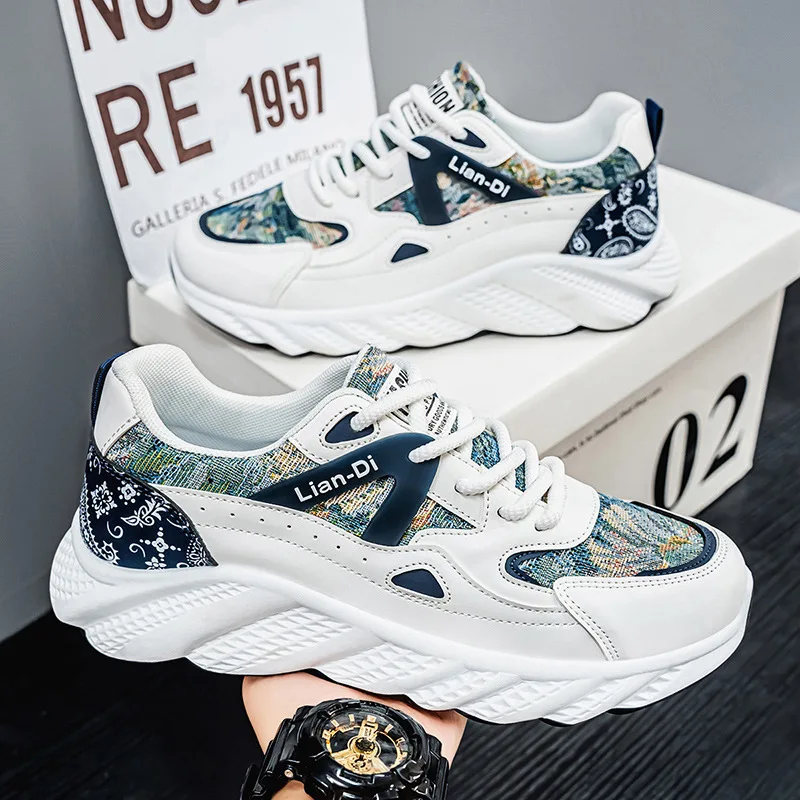 

Men's Tennis Shoes 2025 Casual Sneakers Trendy Men Breathable Wear-resistant Platform Running Shoes New Zapatillas Hombre Tênis