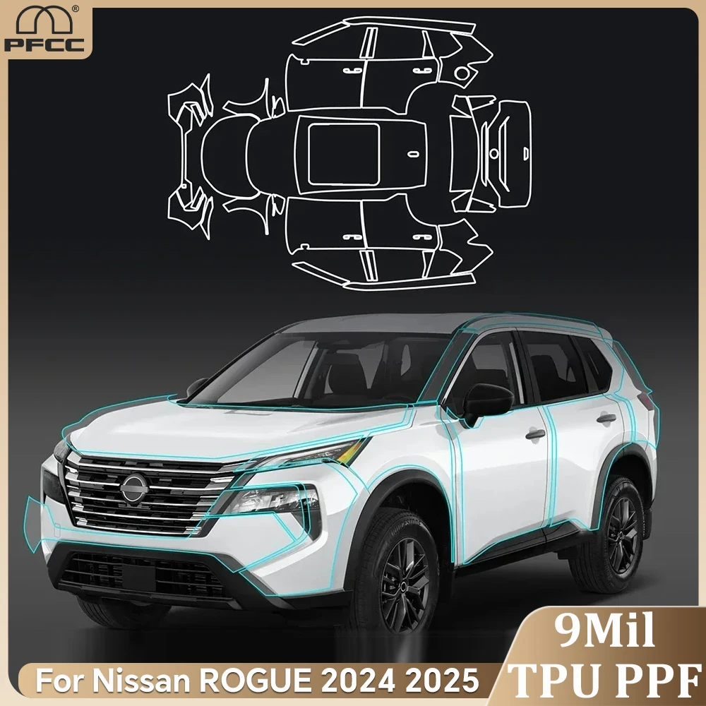 

For NISSAN ROGUE 2024-2025 9Mil TPU Anti-scratch Resistant Paint Protection Film Pre-cut PPF Kit Clear Bra Car Accessories