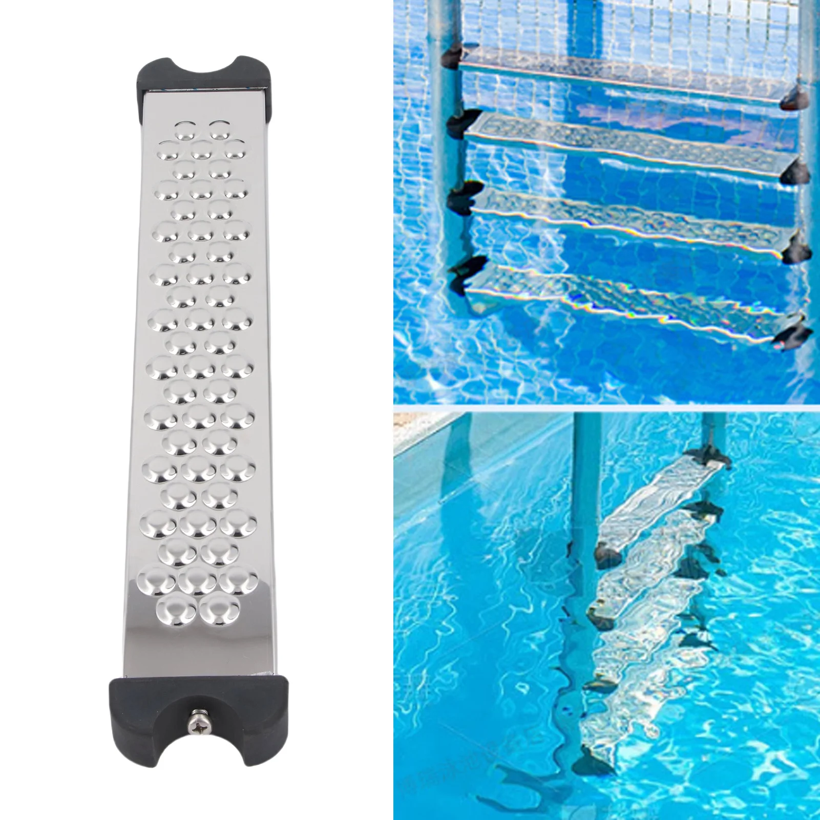 Stainless Steel Pool Ladder Step Replacement Enhanced Load Bearing Antiskid Easy Setup Swimming Pool Ladder Stair Pedal